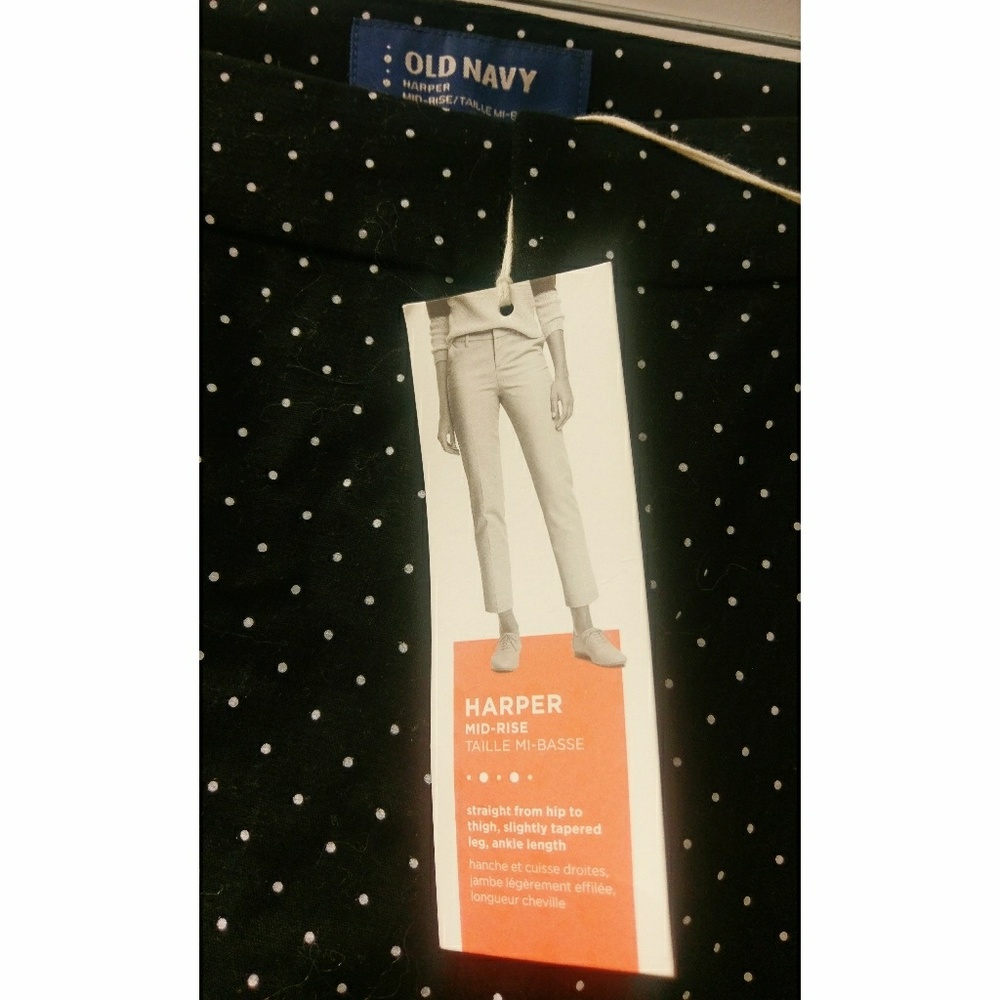 NWT Old Navy Size 10 Harper Ankle Polka Dot Pants
